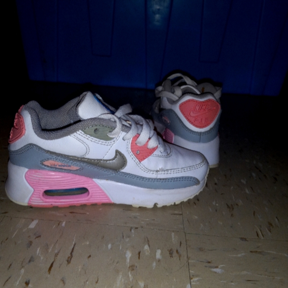 Nike Air Max for Girls (Pink, Gray, and White) Size 11C